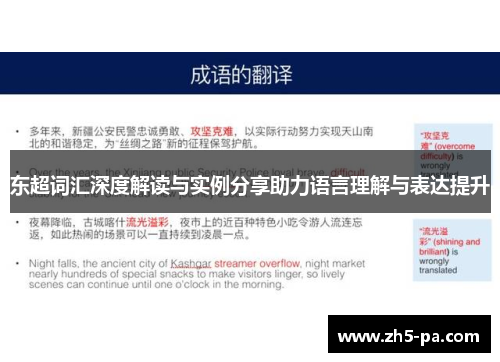 东超词汇深度解读与实例分享助力语言理解与表达提升