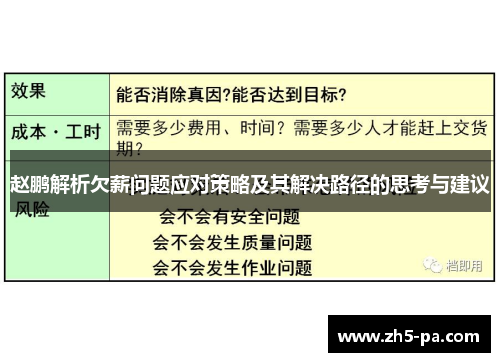赵鹏解析欠薪问题应对策略及其解决路径的思考与建议
